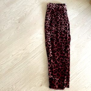 Jcrew velvet leopard pull on pants 8
